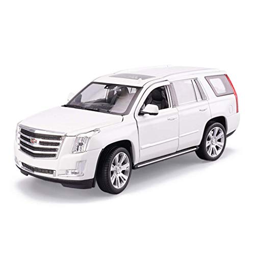 ZY Coche Modelo de Coche 1:24 Escalade Simulación de aleación de fundición a presión de joyería Juguete Adornos Colección Coche de Deportes de 19.2x8.4x7CM (Color: Negro) LOLDF1 (Color : White)