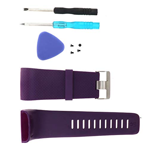 1 x Pulsera de silicona de repuesto para Fitbit Surge Watch Tracker con herramientas, talla S, color morado