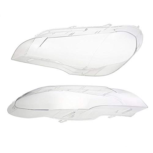 1pair La Linterna del Coche Cubierta De Cristal Fit For BMW X5 E70 07-13, Faro Cubierta De La Lente del Coche del Claro Lente del Faro Delantero Transparente