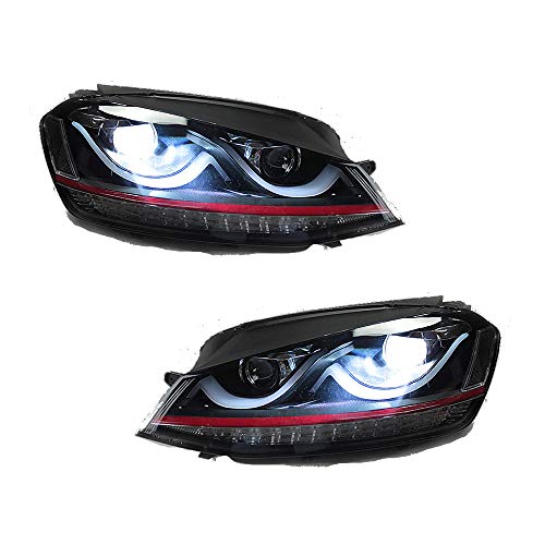 2 unids faros para Golf 7 2015 Bi-Xenon lente proyector doble haz Xenon HID kit con LED luces de circulación diurna