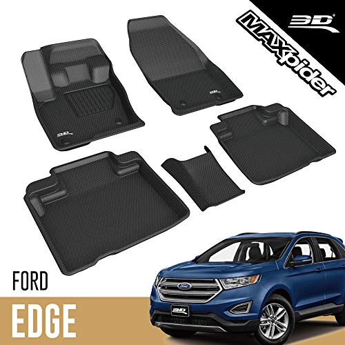 3D MAXpider Alfombrillas para Ford Edge 2015-2020, ajuste perfecto, alfombrillas de goma