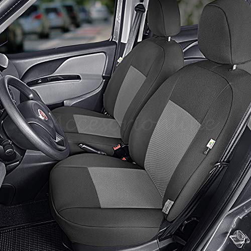 Accesorionline Fundas de Asiento para Fiat DOBLO IV Desde 2015-100% A Medida, máxima Calidad - 2/5 plazas (Conductor+Copiloto+Fila Trasera)