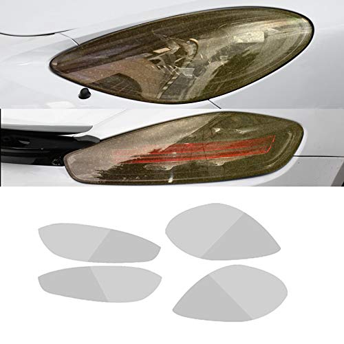 AutOcean 2 Uds. Faro De Coche Película Faro Negro Transparente Pegatina De TPU para Porsche 718 Boxster Cayman 2016-