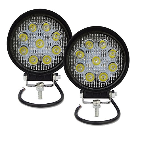 AUXTINGS 2pcs 27W 4 inch barra led flood faros antiniebla luces de marcha atrás largo alcance faros de trabajo led focos camión máquina