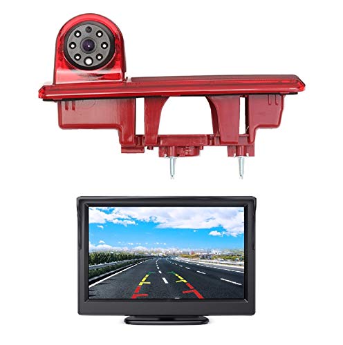 Cámara de retroceso de luz de freno HD 3ª cámara trasera + kit de monitor LCD de 5.0 pulgadas para Renault Trafic Opel Vivaro Nissan Primastar Fiat Talento 2014-2019