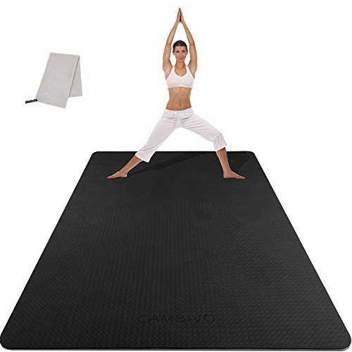 CAMBIVO Esterilla Deporte Grande, Colchoneta Gimnasia 183cmx122cmx6mm, Yoga Mat Hombre y Mujer, Alfombras Fitness Extra Ancho para Ejercicio en Casa, Gimnasio, Pilates, Gym