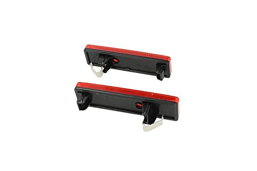 CARALL Kit 2 faros traseros reflectante reflector rojo Rear Bumper Tail Brake Reflector