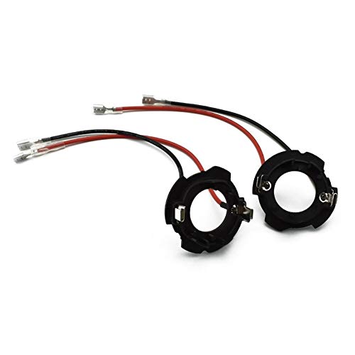 DER Adaptador, Zócalo del Adaptador de 2 Piezas de H7 LED del portabombillas del Faro Base del retenedor de Faros for Volkswagen VW Golf 5 GTI MK5 Jetta para carros (Color : Black)