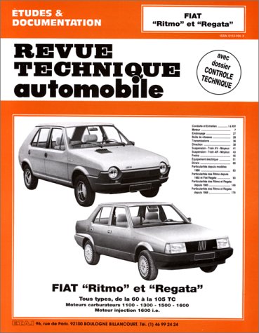 E.T.A.I - Revue Technique Automobile 392.6 - FIAT REGATA - 1978 à 1990