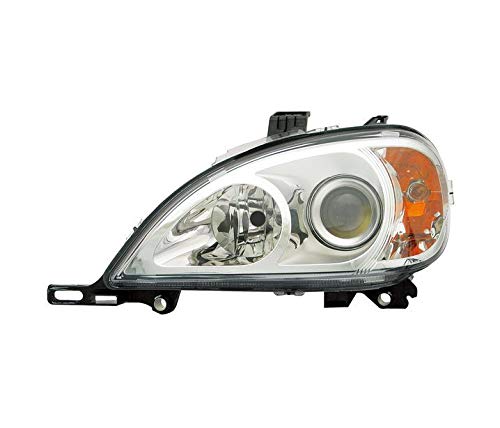 Faros VP806L Faro izquierdo faro delantero lado del conductor Asamblea proyector luz delantera lámpara de coche cromo LHD compatible con Mercedes-Benz Clase M W163 2001 2002 2003 2004 2005