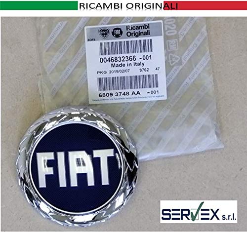 FCA | Sigla Ditta Fregio Emblema Log Circular Fondo Azul Fiat Croma/Grande Punto/Fiat Idea/Multipla/Panda/Ulisse/Siena/Stilo/Doblò Rest Repuesto original 46832366