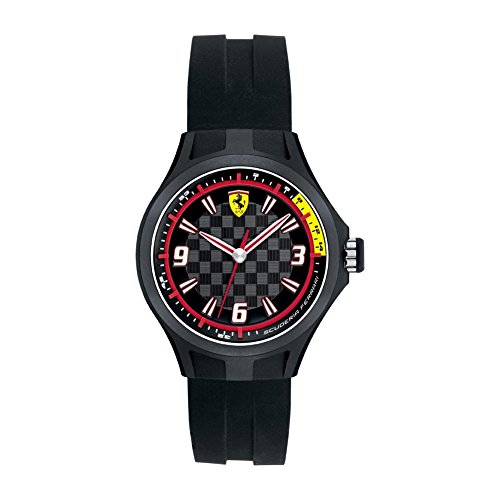 Ferrari 820001 - Reloj analógico de Cuarzo para Hombre, Correa de Silicona Color Negro