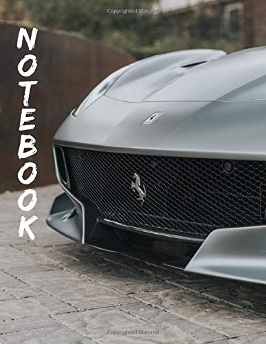 Ferrari Scaglietti Silver Notebook: Wide Ruled Notebook 120 pages 8.5x11",perfect for men, women, boys and girls and for any car lovers enthusiast