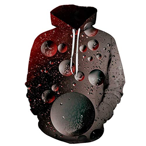 FEZD Sudadera 3D Unisex De Tramo, Exquisito Planeta Cosmic Patrón De Suéter De Punto, Novela Sudadera con Capucha, Bolsillo con Capucha Ligero,4XL