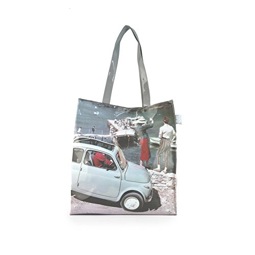 Fiat 500 Molo Shopper - Bolsa para mujer, PVC, multicolor