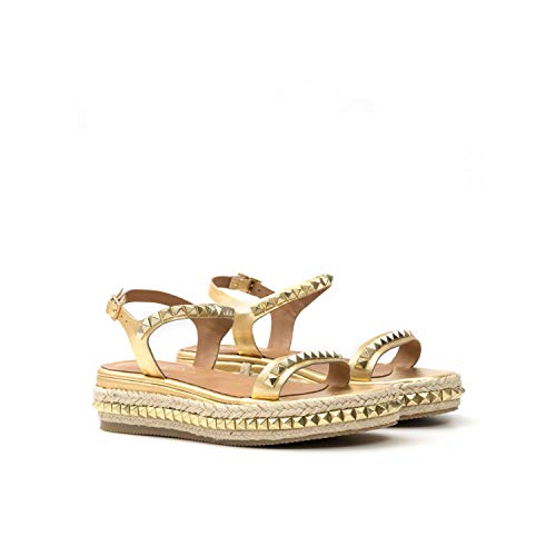 FIORINA - Sandals in Leather with Studs - S 148 BO388 LAMIN.Platino - 36