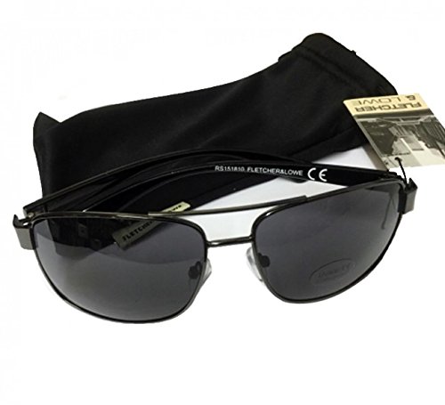 Fletcher y Lowe Aviator Gafas de sol para hombre en bolsa