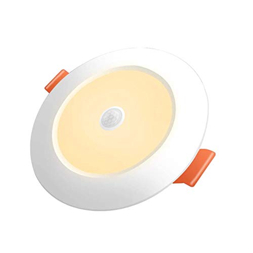 Foco LED empotrable con sensor de movimiento por infrarrojos, 12 W, foco LED empotrable, sustituye a halógenos de 75 W, 4000 K, luz blanca cálida, lámpara de techo redonda LED lámpara de techo salón