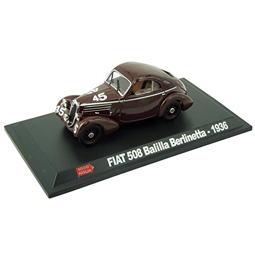 Hachette Modelo de Coche en Miniatura Tipo para Fiat 508 Balilla Berlinetta - Mille Miglia 1936 (1:43) - Rojo Oscuro