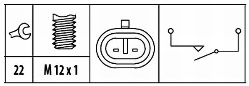 HELLA 6ZF 181 612,021 Interruptor, piloto de marcha atrás , 12V , Número de conexiones: 2 , atornillado , Contacto de cierre , eléctrico