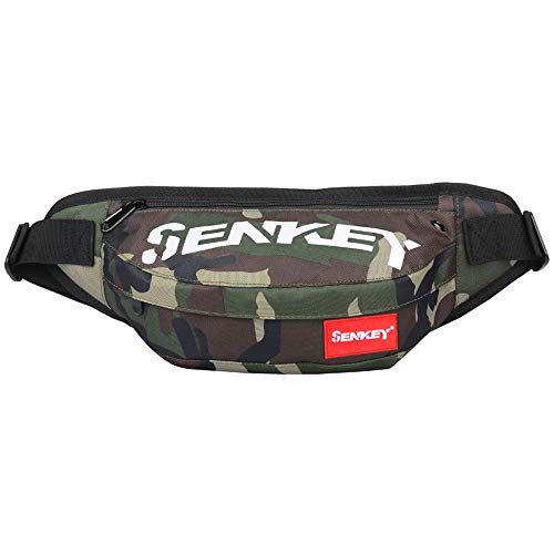 Hola felices compras Bolso de Pecho de Moda Bolso de Cintura Bolso Diagonal Bolso Deportivo y de Ocio (Camuflaje Verde-A)