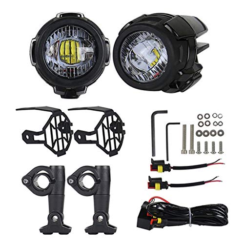 Huaxingda Faros Auxiliares De Moto - Juego De Luces Auxiliares LED para Faros Antiniebla De Motocicleta para BMW R1200GS F800GS