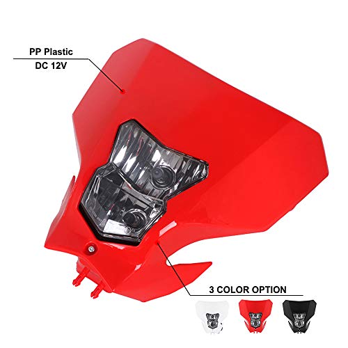 JFG RACING 12 V 35 W motocicleta faro cabeza lámpara luz para Honda CRF450L 2019-2020 CRF450XR CRF-450XR 2019-2020 -Rojo