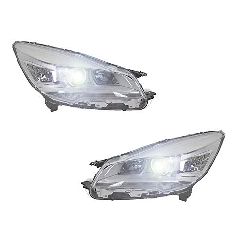 Juego de 2 faros delanteros para Kuga Escape 2013-2016 Bi-Xenon Proyector de lente de doble haz xenón HID con luces LED de circulación diurna.