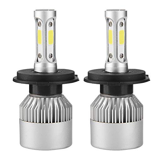 KIMISS H4 Bulbo del faro 8000LM LED Linterna, 36W Bombillas de luz delantera de auto Reemplazo directo de halógeno, Blanco 6000K, 2 Lamparas