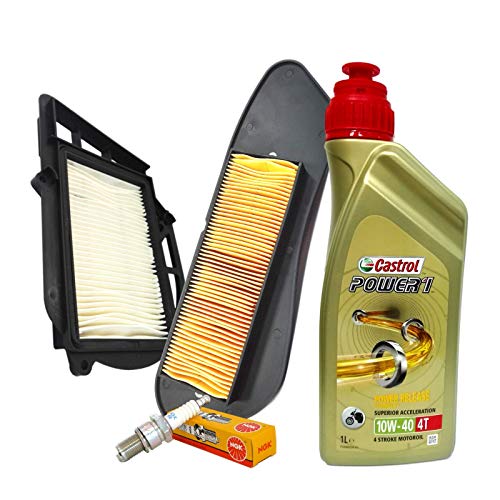 Kit de revisión Castrol 10W40 filtro de aire variador bujía Yamaha X-Max 250