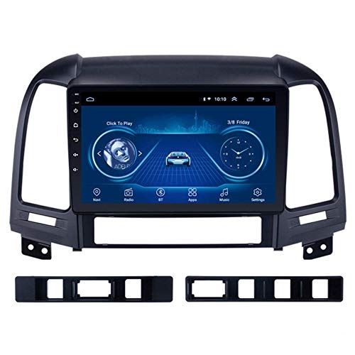 KLL 2DIN Radio estéreo de Coche 1080P Pantalla táctil para Hyundai Santa FE 2005-2012 Apoyo navegación GPS MP5 FM Am DSP Controles en el Volante Manos Libres Bluetooth Entrada AUX