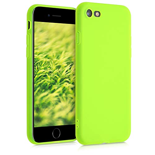 kwmobile Funda Compatible con Apple iPhone 7/8 / SE (2020) - Carcasa de TPU Silicona - Protector Trasero en Amarillo neón