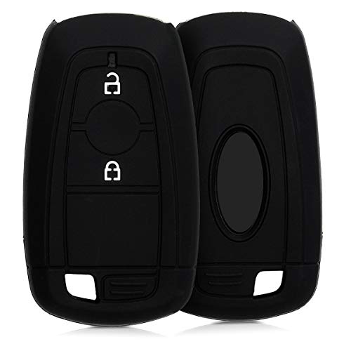 kwmobile Funda de Silicona Compatible con Ford Llave de Coche Keyless Go de 2 Botones - Carcasa Suave de Silicona - Case Mando de Auto Negro