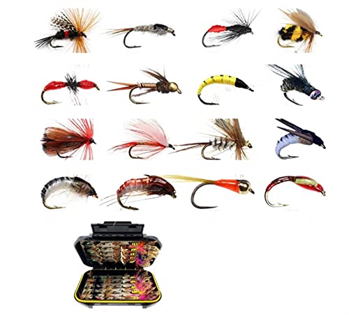 L-MEIQUN, 32/40/76 / 112pcs Folleto de Pesca con Mosca Mojo/seco NINFA Moscas Artificiales Bebado Pesca Tackle Trout Tit Kit (Color : Set 4 112Pcs)