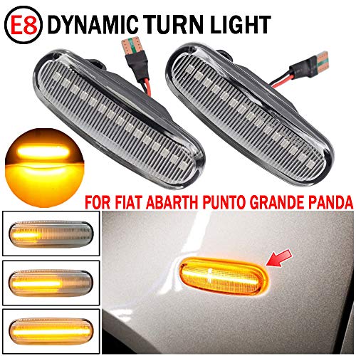 LED Luz de señalización de flujo lateral Luz indicadora de giro para Fiat Panda 169 Gragde Punto 199 Multipla 186 Stilo Mult 192 Fiorino Idea Linea