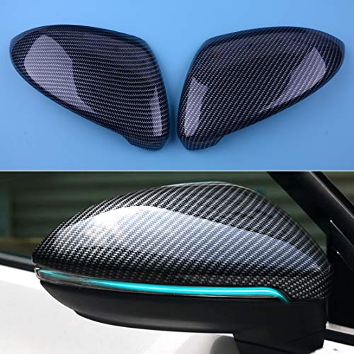 Lente faro Cubierta cubierta lámpara Fibra De Carbono Negro 2pcs ABS Espejo Retrovisor Lateral Ajuste De La Cubierta Fit For VW Golf 7 MK7 2014 2015 2016 2017 2018 no es fácil de oxidar o corroer