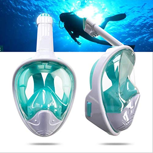 LJXWXN Máscara de Snorkel de Cara Completa, máscara de Buceo Sistema de respiración de Seguridad Innovador de Primera Calidad, máscara de natación antifugas antivaho Plegable panorámica 180,Verde