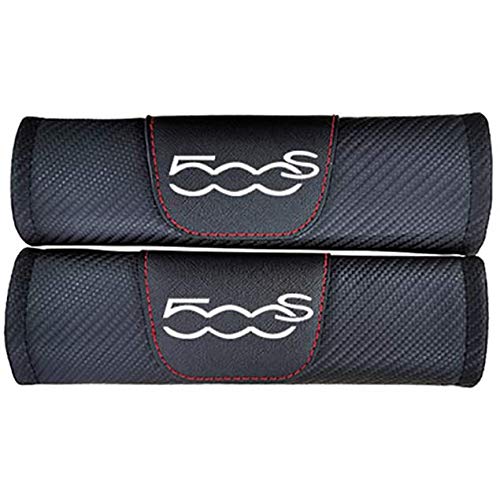 LLFFDC 2Pcs Almohadillas CinturóN de Seguridad para FIAT 500s, Almohadilla del CinturóN Seguridad AutomóVil CinturóN Seguridad Carbono Protege Tu Cuello Y Hombros Apertura Cortical