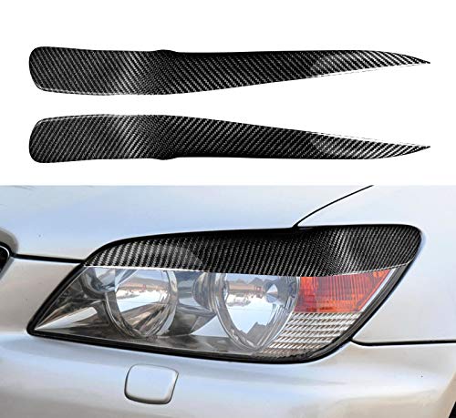 LLKLKL 1 Par Cubiertas de Ceja Párpados de Faros Delanteros de Fibra de Carbono Compatible con Lexus IS200