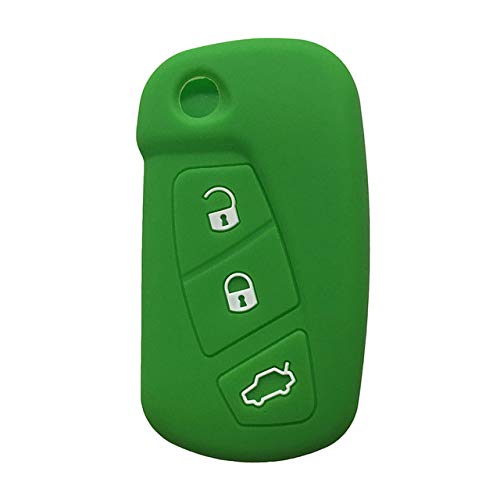 LOOIUEX Silicone Key Cover Funda para Llave con Mando a Distancia abatible de 3 Botones para vehículos Ford KA Streetka, Nuevo Modelo   2008-2016, Funda de Silicona para Llave, Soporte para accesori