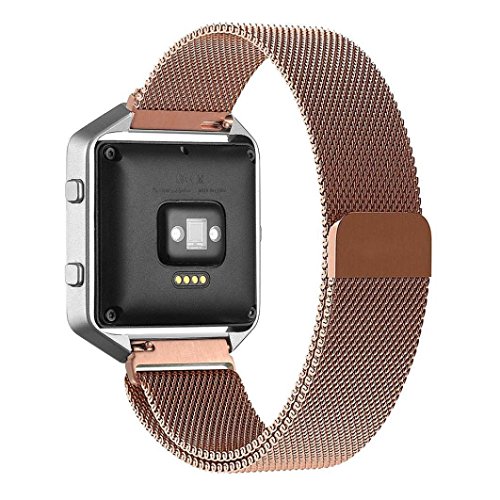 Lovedrop Fitbit Blaze pulsera Milanaise Acero Inoxidable Reloj de pulsera con cinta de cierre magnético Replacement Wrist Strap para Fitbit Blaze Smart Watch Negro, rose gold