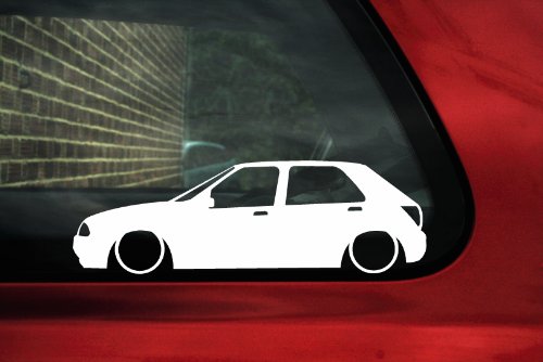 Lowered car silhouette sticker - for Ford Fiesta mk4 5-door