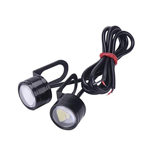 Luz de carrera diurna del coche, 20mm LED Eagle Eye inversa reserva de la luz DRL CC Bombilla luz de señal de faros antiniebla for la motocicleta del coche 2pcs 12V 5W