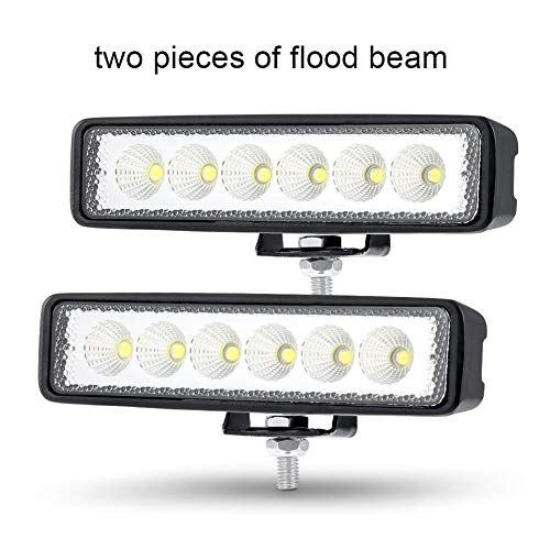 Luz de carrera diurna del coche, For carro del camino autobús en barco Faros de Niebla Asamblea luz del coche ATV luz diurna 18W Luz de trabajo del LED DRL 10-30V 12V 4WD (Color : 2 PCS Flood Light)