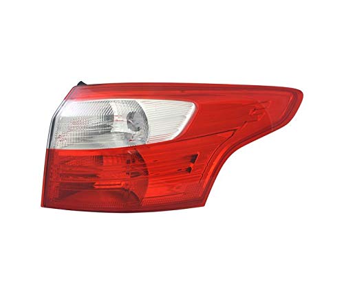 Luz trasera derecha compatible con Ford Focus MK3 Turnier 2011 2012 2013 2014 Estate VT829P Luz trasera derecha de montaje de la lámpara trasera lado del pasajero rojo blanco