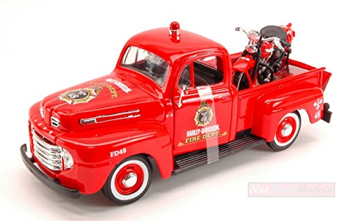 Maisto Model Compatible con Ford F-1 Pick UP 1948 + Harley Davidson 1936 EL Knucklehead 1:24 DIECAST MI32191R