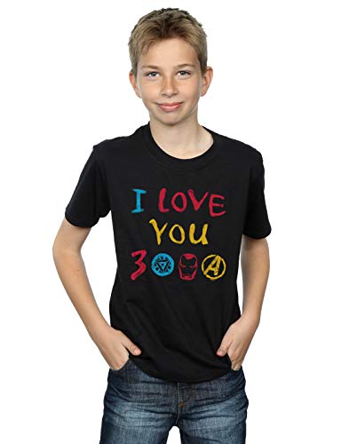 Marvel Niños Avengers Endgame I Love You 3000 Crayons Camiseta Negro 5-6 Years