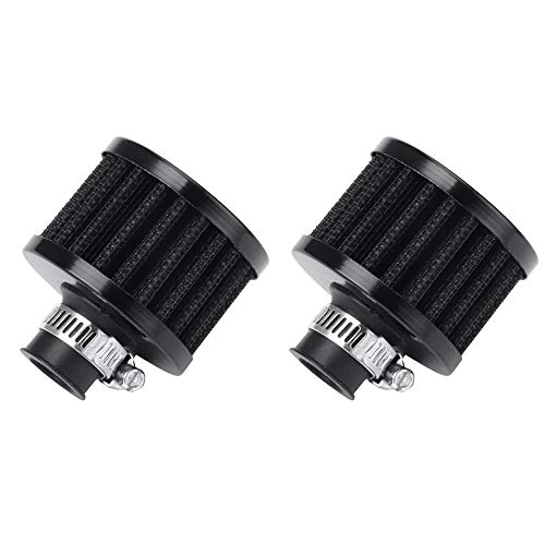 Mintice 2 X 12mm Mini Negro Cono de Motor de Coche Universal de admisión de Aire frío Filtro de Turbo Limpio de ventilación del vehículo