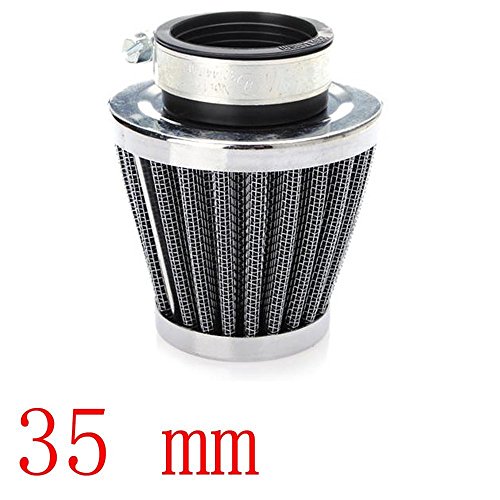 Mintice™ 35mm Mini plata cono de motor de coche universal de admisión de aire frío filtro de turbo limpio de ventilación del vehículo