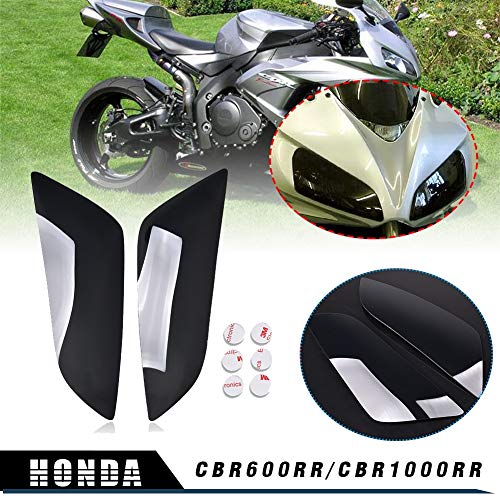 Mrwzq Cubierta de la lente del faro de humo oscuro para Honda CBR600RR 2003-2006, CBR1000RR CBR 1000RR 2004-2007 decoración del coche